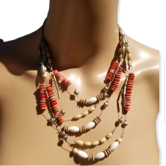 CHICOS RETIRED BOHO STYLE LAYERED NECKLACE - Picture 1 of 4